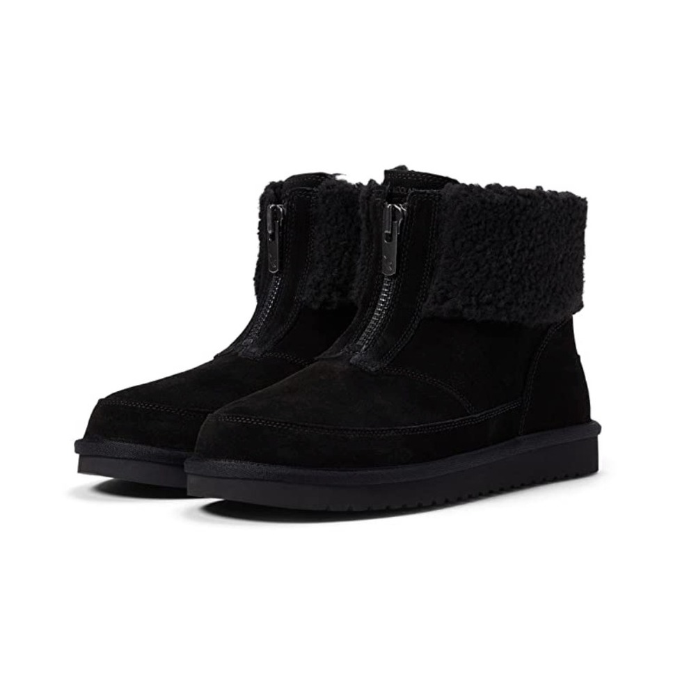 Koolaburra by UGG Lytta Mini Black Suede Front Zip Boots Womens 10